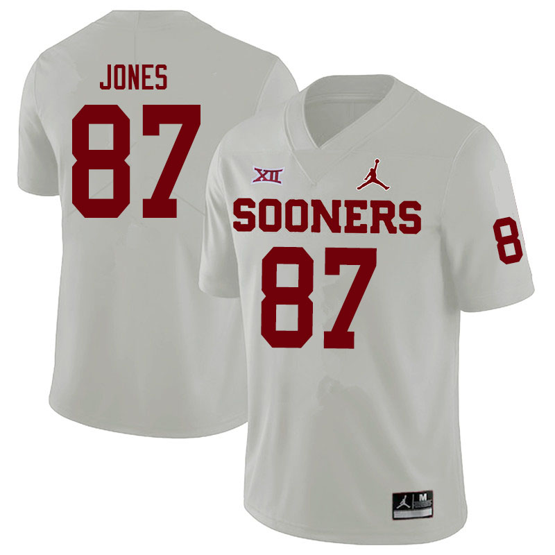 Oklahoma Sooners #87 Spencer Jones Jordan Brand College Football Jerseys Sale-White